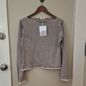 Djerf Avenue Gray Long Sleeve Sweater
